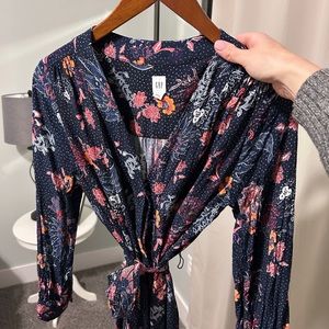 Gap Floral Paisley Western Button Down Dress